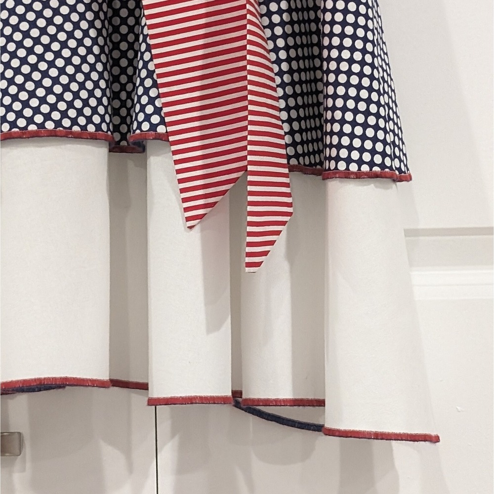 Stitchy Pixie Apron 50s Retro Homemaker Americana Cotton Patriotic 4th of July - Picture 7 of 13